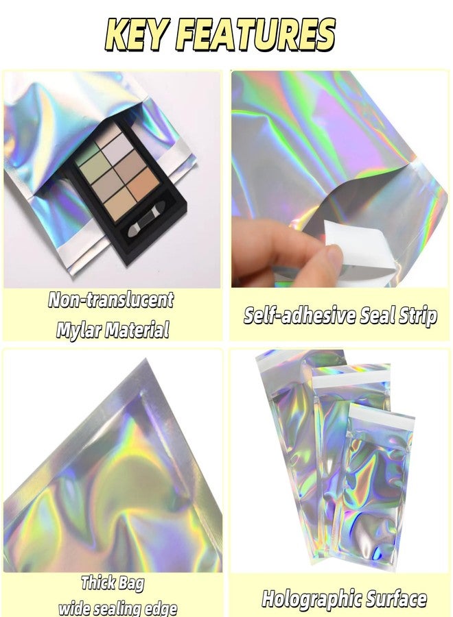 PABCK 100 Pack 4.5×6.5+1.57 inch Holographic Metallic Poly Mailers Self Sealing Packaging Foil Glitter Bags Shipping Envelopes Mailing Storage Pouches for Shipping Packaging - Image 5